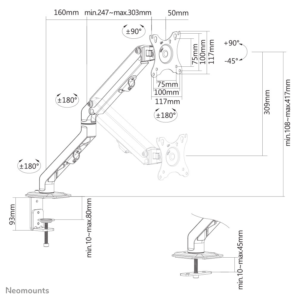 Neomounts monitorarm